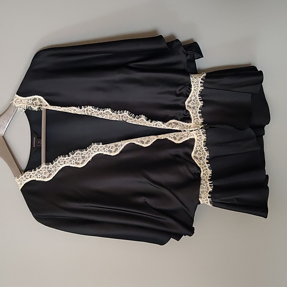 Silk and Lace Tunic Top by Express size Small